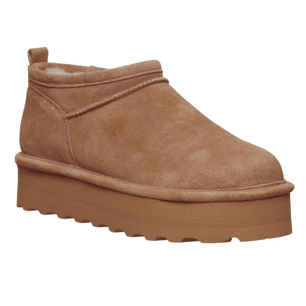 Bearpaw Women's Retro Super Shorty Suede Platform Bootie Brown New Size 5 and 9 - Picture 9 of 9